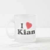 私はKianを愛します フロストグラスマグカップ (左)