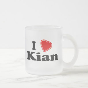 私はKianを愛します フロストグラスマグカップ