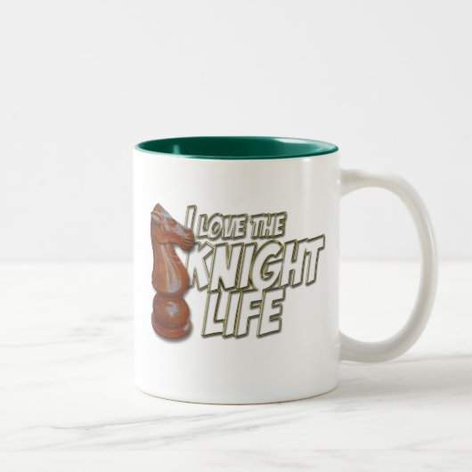 私はKinghtの生命を愛します ツートーンマグカップ (右)