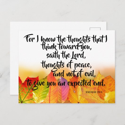私はKJVエレミヤの詩の考えを知っている ポストカード (正面/裏面)