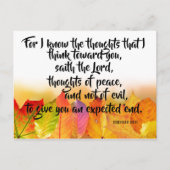 私はKJVエレミヤの詩の考えを知っている ポストカード (正面)