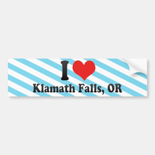 私はKlamathの滝を、または愛します バンパーステッカー (正面)