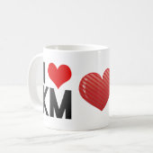 私はKMを愛します コーヒーマグカップ (正面左)