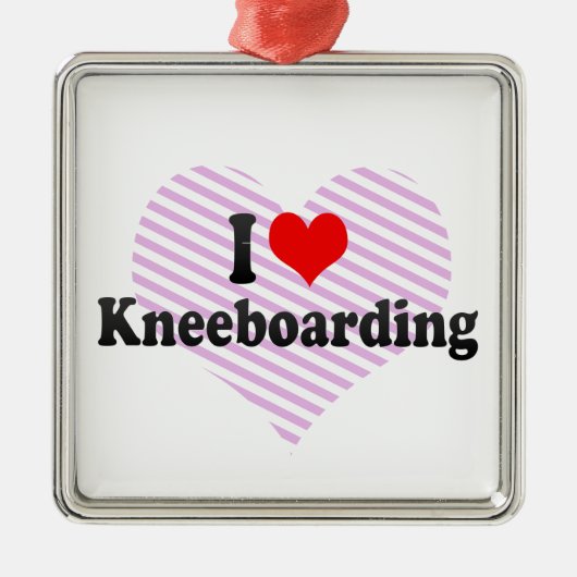 私はKneeboardingを愛します メタルオーナメント (正面)