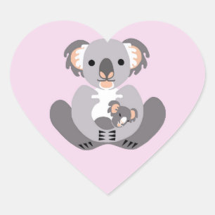 私はKOALA BEARSが大好き – 動物愛好家-自然 – ピンク ハートシール