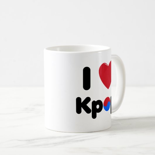 私はKpopのマグを愛します コーヒーマグカップ (正面右)