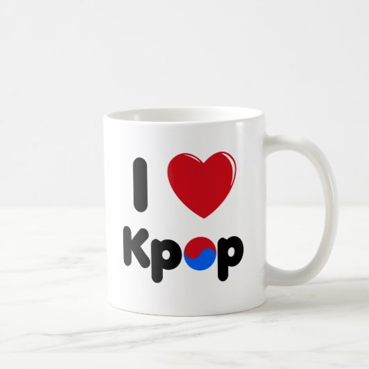 私はKpopのマグを愛します コーヒーマグカップ (右)