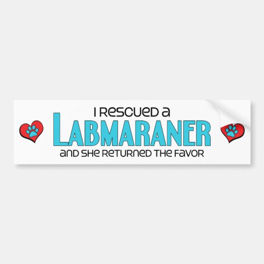 私はLabmaraner (女性の)犬の採用を救助しました バンパーステッカー (正面)