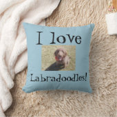 私はLabradoodlesの枕を愛します クッション (ブランケット)