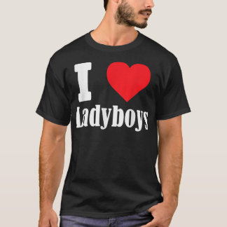 私はLadyboysとおもしろいハートの記号T Shが大好き Tシャツ
