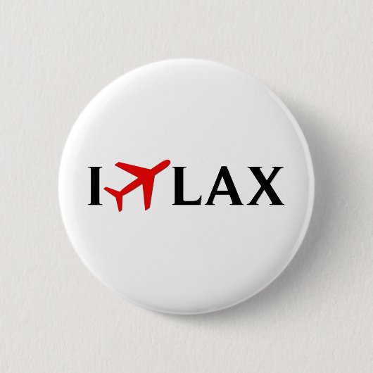 私はLAX -ロサンゼルスの国際空港を飛ばします 缶バッジ (正面)