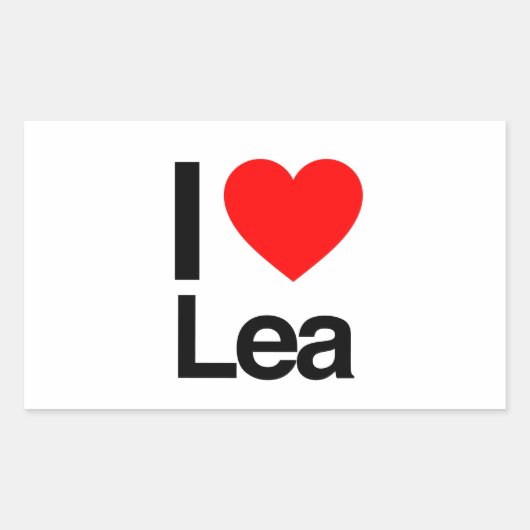 私はleaが大好きだ 長方形シール (正面)