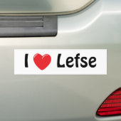 私はLefseを愛します バンパーステッカー (車上)