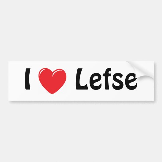 私はLefseを愛します バンパーステッカー (正面)