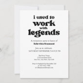 私はLegends Retirementで働いていまおもしろいした 招待状 (正面)