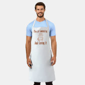 私はLemmingとItを愛しているブラウンのスケッチ文字 エプロン (着用した状態)