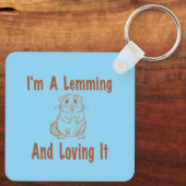 私はLemmingとItを愛しているブラウンのスケッチ文字 キーホルダー (裏面)