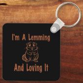 私はLemmingとItを愛しているブラウンのスケッチ文字 キーホルダー (裏面)