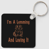 私はLemmingとItを愛しているブラウンのスケッチ文字 キーホルダー (裏面)