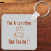 私はLemmingとItを愛しているブラウンのスケッチ文字 キーホルダー (裏面)