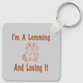 私はLemmingとItを愛しているブラウンのスケッチ文字 キーホルダー (裏面)