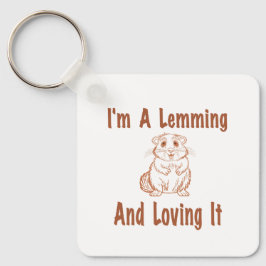 私はLemmingとItを愛しているブラウンのスケッチ文字 キーホルダー