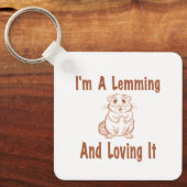 私はLemmingとItを愛しているブラウンのスケッチ文字 キーホルダー (正面)
