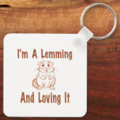 私はLemmingとItを愛しているブラウンのスケッチ文字 キーホルダー (裏面)