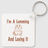 私はLemmingとItを愛しているブラウンのスケッチ文字 キーホルダー (裏面)