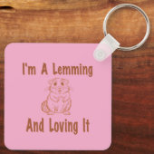私はLemmingとItを愛しているブラウンのスケッチ文字 キーホルダー (裏面)