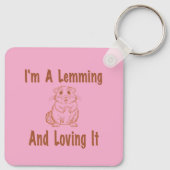 私はLemmingとItを愛しているブラウンのスケッチ文字 キーホルダー (裏面)