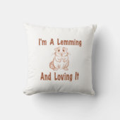 私はLemmingとItを愛しているブラウンのスケッチ文字 クッション (正面)