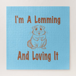 私はLemmingとItを愛しているブラウンのスケッチ文字 ジグソーパズル