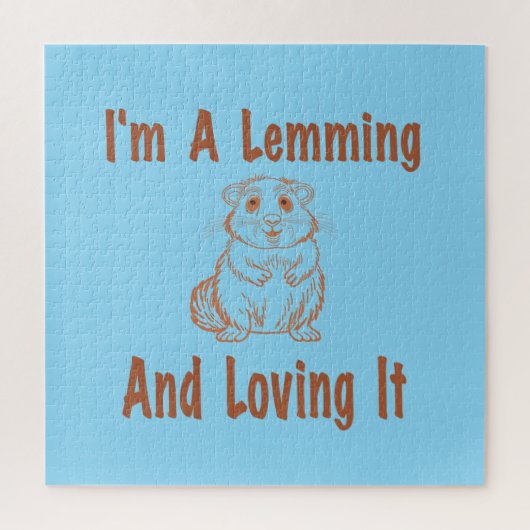 私はLemmingとItを愛しているブラウンのスケッチ文字 ジグソーパズル (縦)