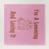 私はLemmingとItを愛しているブラウンのスケッチ文字 ジグソーパズル (横)