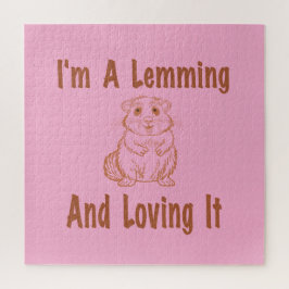 私はLemmingとItを愛しているブラウンのスケッチ文字 ジグソーパズル