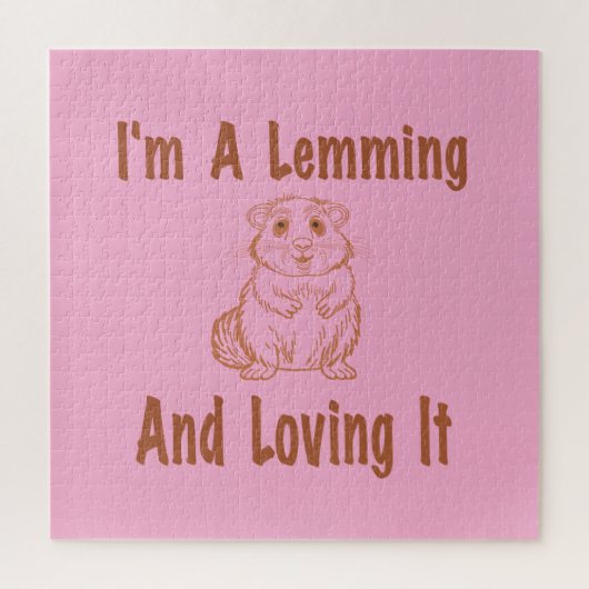 私はLemmingとItを愛しているブラウンのスケッチ文字 ジグソーパズル (縦)