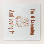 私はLemmingとItを愛しているブラウンのスケッチ文字 ジグソーパズル (横)