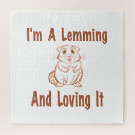 私はLemmingとItを愛しているブラウンのスケッチ文字 ジグソーパズル