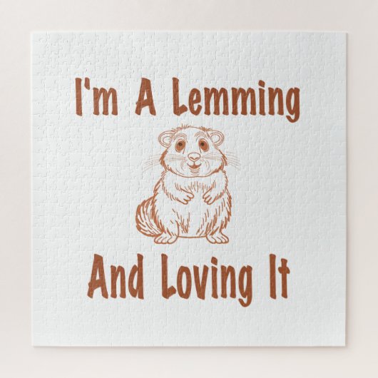 私はLemmingとItを愛しているブラウンのスケッチ文字 ジグソーパズル (縦)