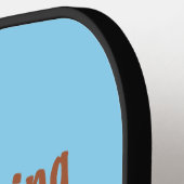 私はLemmingとItを愛しているブラウンのスケッチ文字 ピックルボールラケット (左詳細)