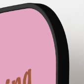 私はLemmingとItを愛しているブラウンのスケッチ文字 ピックルボールラケット (左詳細)