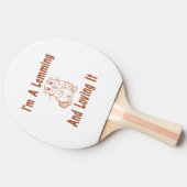 私はLemmingとItを愛しているブラウンのスケッチ文字 卓球ラケット (横)