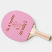 私はLemmingとItを愛しているブラウンのスケッチ文字 卓球ラケット (横)