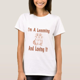私はLemmingとItを愛しているブラウンのスケッチ文字 Tシャツ