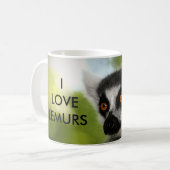 私はLemursのマグを愛します! コーヒーマグカップ (正面左)