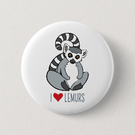 私はLemurs -漫画によって--をリング後につかれるLemur愛します 缶バッジ