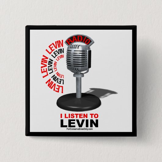 私はLevinに聞きます 缶バッジ (正面)