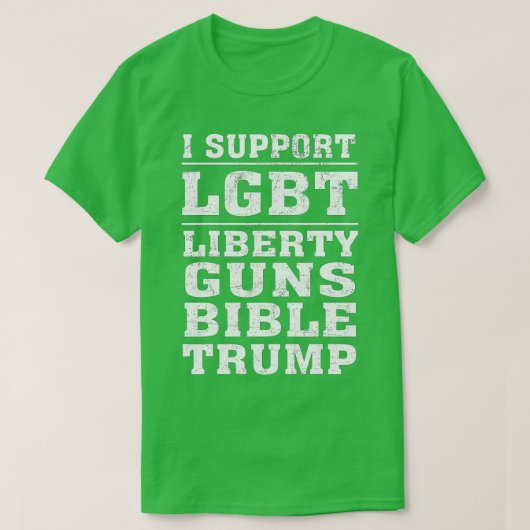 私はLGB Liberty Guns Bible rumpをサポート Tシャツ (デザイン正面)