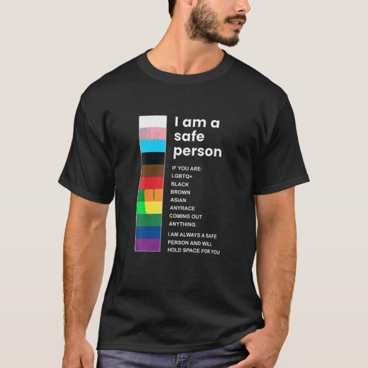 私はLGBTのゲイプライドギおもしろいは安心だ Tシャツ (正面)